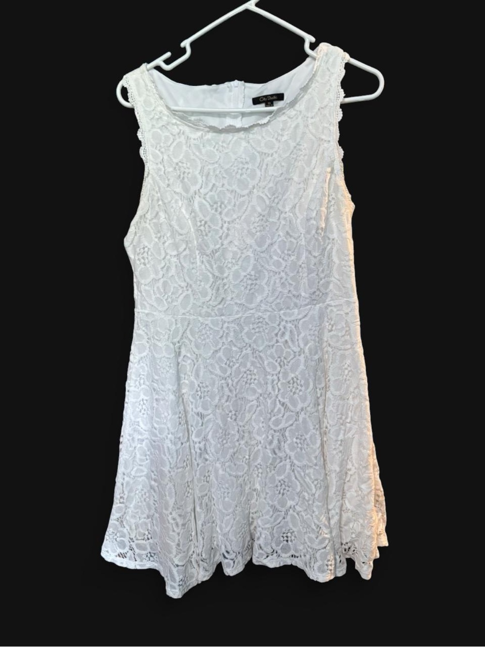 City Studio White Lace Sleeveless Dress